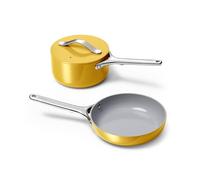 Caraway Mini Cookware Set - Non-Stick Ceramic Fry Pan (1.05 qt, 8") & Sauce Pan (1.75 qt) - Non Toxic, PTFE & PFOA Free - Oven Safe & Stovetop Agnostic (Gas, Electric & Induction) - Marigold