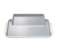 Caraway Non-Stick Ceramic Baking Sheet Duo - Naturally Slick Ceramic Coating - Non-Toxic, PTFE & PFOA Free - 18 x 13" Large & 15 x 10" Medium - White