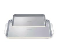 Caraway Non-Stick Ceramic Baking Sheet Duo - Naturally Slick Ceramic Coating - Non-Toxic, PTFE & PFOA Free - 18 x 13" Large & 15 x 10" Medium - Cream