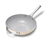 Caraway Non-Stick Stir Fry Pan - 12” Wok-Inspired Pan - Free From Forever Chemicals - High-Sloped Walls - Stainless Steel Handles - Cream