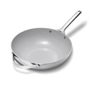 Caraway Non-Stick Stir Fry Pan - 12” Wok-Inspired Pan - Free From Forever Chemicals - High-Sloped Walls - Stainless Steel Handles - Gray