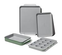 Caraway Nonstick Ceramic Bakeware Set (5 Pieces) - Baking Sheets Assorted Baking Pans & Storage - Aluminized Steel Body - Non Toxic PTFE & PFOA Fre