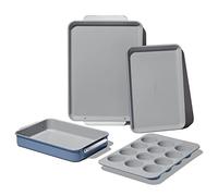 Caraway Nonstick Ceramic Bakeware Set (5 Pieces) - Baking Sheets, Assorted Baking Pans & Storage - Aluminized Steel Body - Non Toxic, PTFE & PFOA Free - Slate