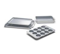 Caraway Nonstick Ceramic Bakeware Set (5 Pieces) - Baking Sheets, Assorted Baking Pans & Storage - Aluminized Steel Body - Non Toxic, PTFE & PFOA Free - Gray