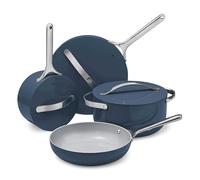 Caraway Nonstick Ceramic Cookware Set (12 Piece) Pots, Pans, Lids and Kitchen Storage - Non Toxic - Oven Safe & Compatible with All Stovetops - Navy