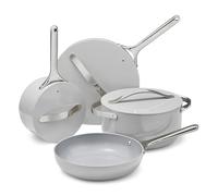 Caraway Nonstick Ceramic Cookware Set (12 Piece) Pots, Pans, Lids and Kitchen Storage - Non Toxic, PTFE & PFOA Free - Oven Safe & Compatible with All Stovetops (Gas, Electric & Induction) - Gray