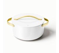 Caraway Nonstick Ceramic Dutch Oven Pot with Lid (6.5 qt, 10.5") - Non Toxic, PTFE & PFOA Free - Oven Safe & Compatible with All Stovetops (Gas, Electric & Induction) - White