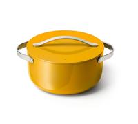 Caraway Nonstick Ceramic Dutch Oven Pot with Lid (6.5 qt, 10.5") - Non Toxic, PTFE & PFOA Free - Oven Safe & Compatible with All Stovetops (Gas, Electric & Induction) - Marigold