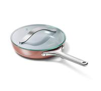 Caraway Nonstick Ceramic Mini Fry Pan With Glass Lid (1.05 qt, 8") - Non Toxic, PTFE & PFOA Free - Oven Safe & Compatible with All Stovetops (Gas, Electric & Induction) - Perracotta