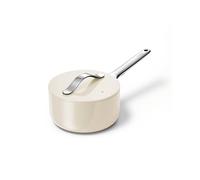 Caraway Nonstick Ceramic Sauce Pan with Lid (1.75 qt) - Non Toxic, PTFE & PFOA Free - Oven Safe & Compatible with All Stovetops (Gas, Electric & Induction) - Cream
