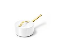 Caraway Nonstick Ceramic Sauce Pan with Lid (1.75 qt) - Non Toxic, PTFE & PFOA Free - Oven Safe & Compatible with All Stovetops (Gas, Electric & Induction) - White