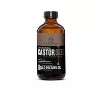 CARAWAY Organic Cold Pressed Castor Oil - Edible for Constipation Relief & Hexane-Free Castor Oil for Hair Growth, liver detox Skin & Joint pain glass bottle - 236ml / 8 oz