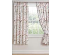 'Caraway' Pair of Pencil Pleat Curtains Dreams & Drapes Pink 168cm width x 183cm drop