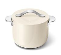 Caraway Petite Cooker - 2 Qt Ceramic Coated Pot - Free From Forever Chemicals - Perfect for Rice, Grains, or Sauces - Cream