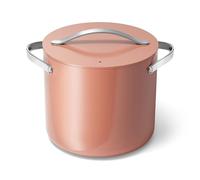 Caraway Stock Pot - 12 Qt Ceramic Coated With Lid - Free From Forever Chemicals - Large for Bigger Batches - Perracotta