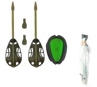 Carb Fishing Feeder Bait Cage with Zinc Alloy Inline Weight 30g 40g 50g 60g, Pre-Assembled Design for Freshwater Fishing(A)