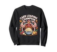 Carb Loading Champion Funny Muscular Turkey Thanksgiving Sweatshirt