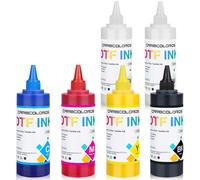 Carbcolords Premium DTF Heat Transfer Ink Conversion Kit Refill for Inkjet DTF Transfer Printer,6x250mlCMYK-WW