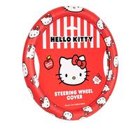 Carbella Hello Kitty Steering Wheel Cover, Universal Size 14.5-15.5 Inches, Red, Faux Leather