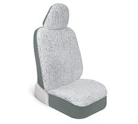 Carbella Plush Sherpa Fleece Car Seat Cover, 1 Piece Gray Seat Cover for Cars with Soft Cushioned Touch, Cute Automotive Interior Protector for Trucks Van SUV