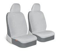 Carbella Sheepskin Car Seat Covers - 2-Pack Faux Fur, Cute For Women's Cars, Front Seats Only (Gray)