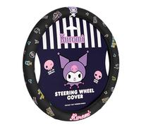 Carbella Steering Wheel Cover, Universal Size 14.5-15.5, Cute Kawaii Black Steering Wheel Cover for Women, Kuromi Car Accessories (Kuromi Black)