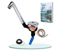 Carbest Comet NOVO 12V Tap for Motorhome - Black/Chrome, Compact Camping Tap with Pump, Ideal for Washbasin, Motorhome, Caravan