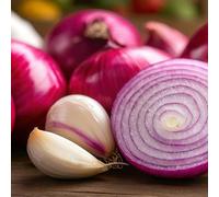 Carbeth Plants 250G Red Onion Sets + 1 Pink Garlic Bulb Bundle - Easy Grow Vegetable Bulbs For Strong Flavour, Colourful Harvest & Cooking