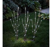 Carbeth Plants 3 Pack Twig Pathway Led Lights - Battery Operated White Decorative Garden Lights