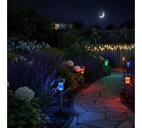 Carbeth Plants Colour Changing Solar Garden Lights 10 Pack - Stainless Steel - Decorative Outdoor LED Lighting for Garden Paths, Balconies & Borders