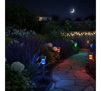 Carbeth Plants Colour Changing Solar Garden Lights 10 Pack - Stainless Steel - Decorative Outdoor Led Lighting
