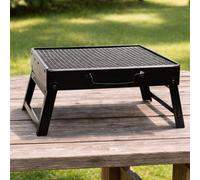 Carbeth Plants Folding Charcoal Tabletop Bbq Grill - Portable Iron Barbecue With Ventilation Control