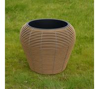 Carbeth Plants Mica Plant Pot - Stylish Light Brown Rattan Cane - Large