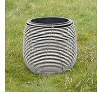 Carbeth Plants Mica Plant Pot - Stylish White Rattan Cane - Large