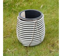 Carbeth Plants Mica Plant Pot - Stylish White Rattan Cane - Small