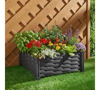 Carbeth Plants Rattan Effect Plastic Raised Bed Kit - Durable Weather Resistant Planter Frame for Vegetables, Herbs & Flowers - Easy Assembly
