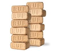 Carbeth Plants - RUF Briquettes x 12 (10kg) Heat Bricks - Eco Friendly Organic Recycled Compressed Wood Fire Blocks - For Stoves, Log Burners, Fire Pits, BBQs & Open Fires - Up to 3hr Burn Time