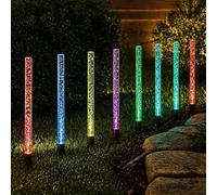 Carbeth Plants Set of 8 Bubble Pathway Solar Lights - 40cm Outdoor Garden Stake Lights - Dual Function Colour Changing LEDs - Decorative for Lawn, Driveway & Borders