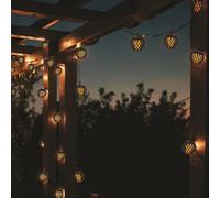 Carbeth Plants Solar Hanging Lanterns Set Of 10 With Warm Flickering Bulb - Outdoor Weatherproof Led Garden Lights