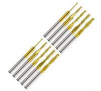 Carbide Ball Nose End Mill 1/8" Shank 2 Flute for CNC Router Bits for Wood, Aluminum, Steel - 10 Pcs (1mm-3.175mm Cutting Diameter)