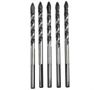 Carbide Drill Bits 10PCS 6mm for Porcelain Tile Glass Concrete Brick Stone with Spiral Shaft for Fast Material Removal (5PCS)
