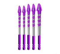 Carbide Drill Bits Triangle Set 3/5PCS for Use on DryFor Wall, Bricks, Tiles, Wood, Aluminum, and Sheet Metal with 6.35mm (1/4 inch) Shank (6+6+8+10+12mm)