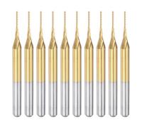Carbide End Mill 0.6mm, CNC Engraving Bit with 1/8" Shank, 10pcs Coated Router Bit Set for PCB, Wood, and Metal