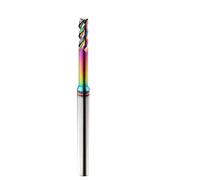 Carbide End Mill HRC60 3Flute Tungsten Milling Cutter CNC Router Long Flute Endmills 1mm 1.5mm 3mm Seven Colors for DLC Aluminum(D1.5-L20.0-H04)