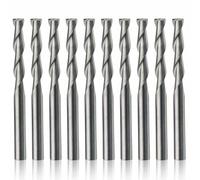 Carbide End Mill Set, 10pcs 3.175mm Shank & Cutting Diameter, 22mm Flute Length, 2-Flute Flat Bottom Milling Cutter for CNC Engraving Machines