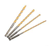 Carbide Hex Shank Drill Bits 160mm Set of 4 for Drilling Masonry, Concrete, Brick, and Stone with Sizes 5mm 10mm