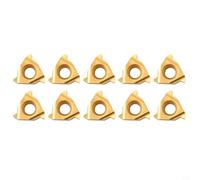 Carbide Indexable Inserts 11ER A60 BP010 for CNC Thread Turning Tool Boring Bar, 10-Piece Set, Suitable for Semi-Finishing and Finishing, Compatible with Steel and Cast Iron Machining