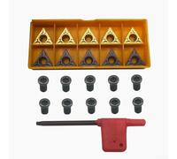 Carbide Indexable Inserts for CNC Turning for - TCMT32.51 & TCMT16T304 10-Piece Set with M4x10 Alloy Steel Screws and for T15 Wrench STFCR16 Compatible