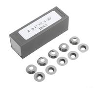 Carbide Indexable Inserts for Wood Turning, Round 12mm Diameter x 2.5mm Thick, 30° Cutting Angle, Solid Carbide, 10-Piece Pack for Mini La