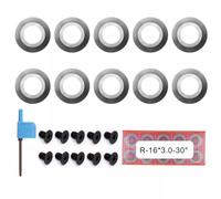 Carbide Insert, 16mm Round Solid Carbide Woodturning Cutter with 30° Cutting Angle for Hollowing Bowls and General Turning, 10Pack